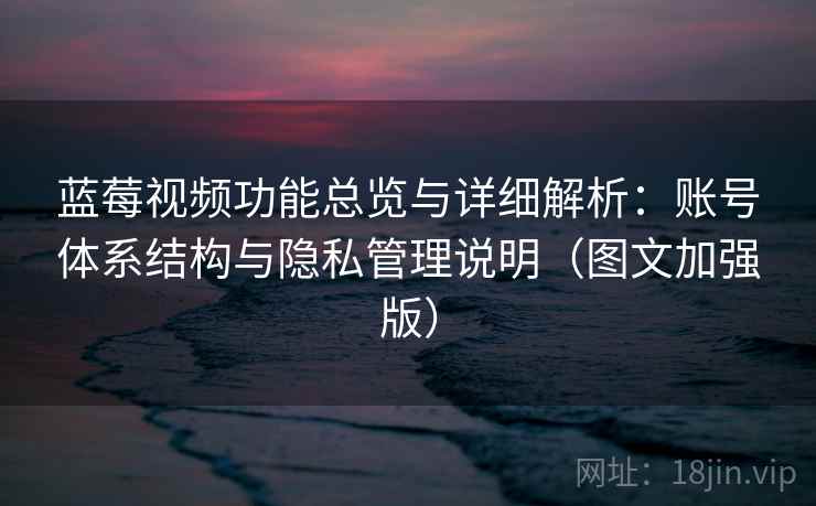蓝莓视频功能总览与详细解析：账号体系结构与隐私管理说明（图文加强版）
