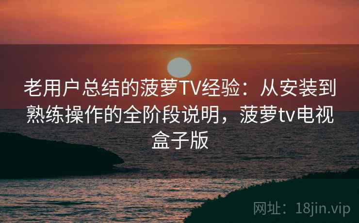 老用户总结的菠萝TV经验：从安装到熟练操作的全阶段说明，菠萝tv电视盒子版