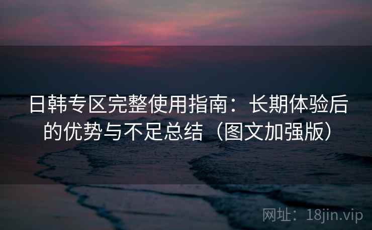 日韩专区完整使用指南：长期体验后的优势与不足总结（图文加强版）